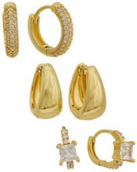 Rebecca Minkoff - 14K Plated Cz Earring Set - Lyst