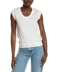 Minnie Rose - Knit Cap Sleeve Cashmere-Blend Top - Lyst