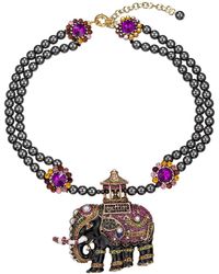Eye Candy LA - The Luxe Collection Happy Elephant Brooch Statement Necklace - Lyst