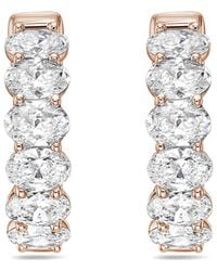 Diana M. Jewels - Diana M. 14K Rose 3.00 Ct. Tw. Lab-Grown Diamond Huggie Earrings - Lyst