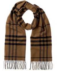 Burberry - Check Wool Scarf - Lyst