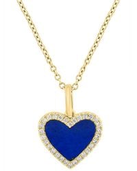 Effy Fine Jewelry - 14K 1.19 Ct. Tw. Diamond & Lapis Lazuli Necklace - Lyst
