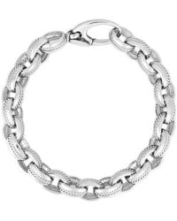 Italian Silver - Cable Inlay Rolo Chain Link Bracelet - Lyst