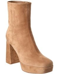 Gianvito Rossi - Daisen 70 Suede Platform Bootie - Lyst