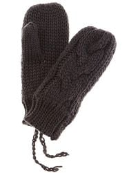 Hat Attack Fisherman Cable Mittens - Grey