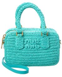 Miu Miu - Logo Plaque Crochet & Leather Shoulder Bag - Lyst