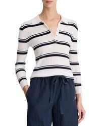 Vince - Cashmere & Mulberry Silk-Blend Stripe Polo - Lyst