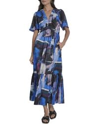 DKNY - V-Neck Maxi Dress - Lyst