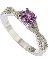 Suzy Levian - Silver Diamond & Sapphire Ring - Lyst