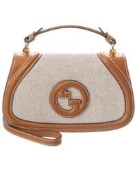 Gucci - Blondie Medium Top Handle Canvas & Leather Shoulder Bag - Lyst