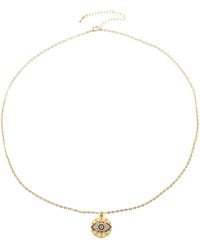 Eye Candy LA - Luxe Collection Ashton Evil Eye Sterling Silver Chain Necklace With Brass Pendant - Lyst