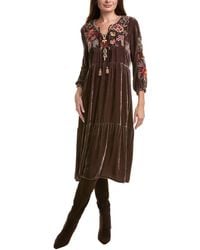 Johnny Was - Taline Velvet Silk-Blend Boho Midi Dress - Lyst