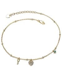 Rachel Glauber - 14K Plated Cz Charm Bracelet - Lyst