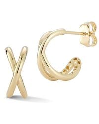 Ember Fine Jewelry - 14K X Hoop Earrings - Lyst