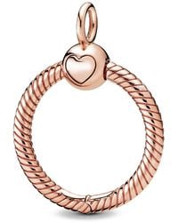 PANDORA - Moments 14K Rose Plated Pendant Necklace - Lyst