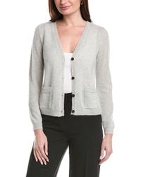 Lafayette 148 New York - Patch Pocket V-Neck Mohair & Alpaca-Blend Cardigan - Lyst