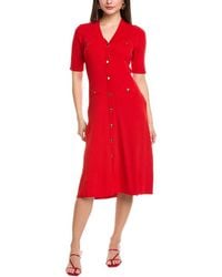 Anne Klein - Rib Button Front A-Line Dress - Lyst