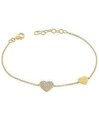 Sabrina Designs - 14k 0.20 Ct. Tw. Diamond Heart Station Bracelet - Lyst