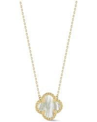 Ember Fine Jewelry - 14K Mother Of Pearl Clover Necklace - Lyst