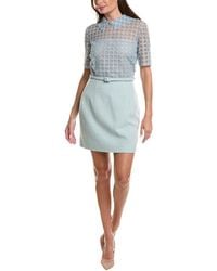 Oscar de la Renta - Geo Petal Tweed Silk-Lined Wool-Blend Mini Dress - Lyst