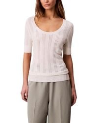 Calvin Klein - Fine Gauge Pointelle Top - Lyst