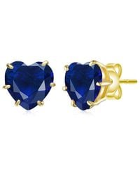 Rachel Glauber - 14K Plated Cz Stud Earrings - Lyst