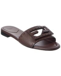 Fendi - Ff Baguette Leather Sandal - Lyst