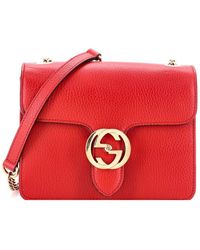 Gucci - Leather Interlocking Shoulder Bag Small (Authentic Pre-Loved) - Lyst