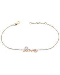 Sabrina Designs - 14k 0.11 Ct. Tw. Diamond Love Chain Bracelet - Lyst
