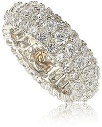 Suzy Levian - Silver Cz Eternity Ring - Lyst