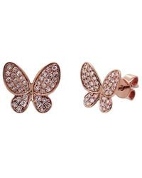 Sabrina Designs - 14K Rose 0.20 Ct. Tw. Diamond Butterfly Earrings - Lyst