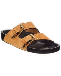 Isabel Marant - Logo Suede Flat Sandal - Lyst