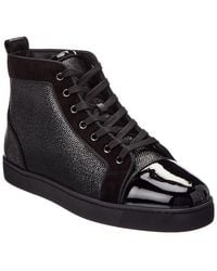 Christian Louboutin - Louis Orlato Suede & Patent Sneaker - Lyst
