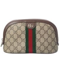 Gucci - Ophidia Small Gg Supreme Canvas & Leather Cosmetic Case - Lyst