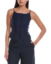 Onia - Air Linen-Blend High Neck Top - Lyst