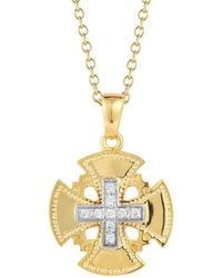 Reiss - 14K 0.10 Ct. Tw. Diamond Cross Necklace - Lyst