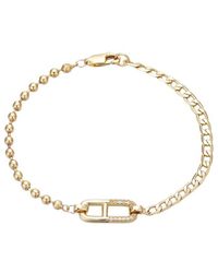 Adornia - 14K Plated Cz Mixed Chain Sideways Pendant Bracelet - Lyst