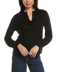 Forte - Split Neck Silk & Cashmere-Blend Sweater - Lyst