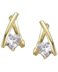 Rachel Glauber - 14K Diamond Cz Dangle Earrings - Lyst