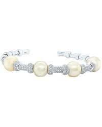 Diana M. Jewels - Fine Jewelry 18k 1.90 Ct. Tw. Diamond & 11.5mm Pearl Bangle - Lyst