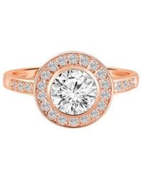 Genevive Jewelry - 14k Rose Gold Vermeil Cz Ring - Lyst