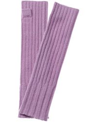 Portolano Fingerless Cashmere Gloves - Purple