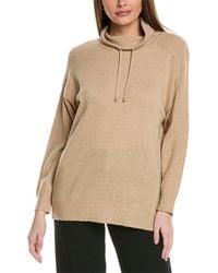 Anne Klein - Mock Neck Cashmere-Blend Sweatshirt - Lyst