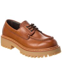 Prada - Lace-Up Leather Loafer - Lyst