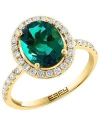 Effy Fine Jewelry - 14K 2.76 Ct. Tw. Lab-Grown Diamond & Lab-Grown Emerald Ring - Lyst