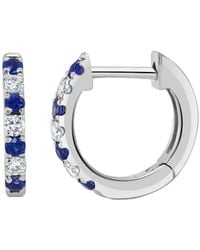 Sabrina Designs - 14k 0.24 Ct. Tw. Diamond & Sapphire Huggie Earrings - Lyst