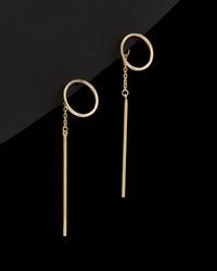 Italian Gold - 14k Hoop & Bar Front-back Dangle Earrings - Lyst