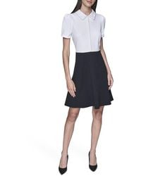 KARL LAGERFELD - Scuba Fit & Flare Dress - Lyst