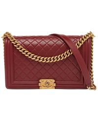 Chanel - Quilted Leather New Medium Boy Shoulder Bag (Authentic Pre-Owned) - Lyst