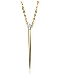 Genevive Jewelry - 14k Over Silver Cz Necklace - Lyst